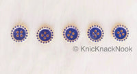 Thumbnail for Blue / Red And Beige Round Wood Buttons