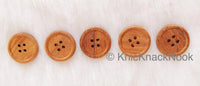 Thumbnail for Brown Round Wood Buttons