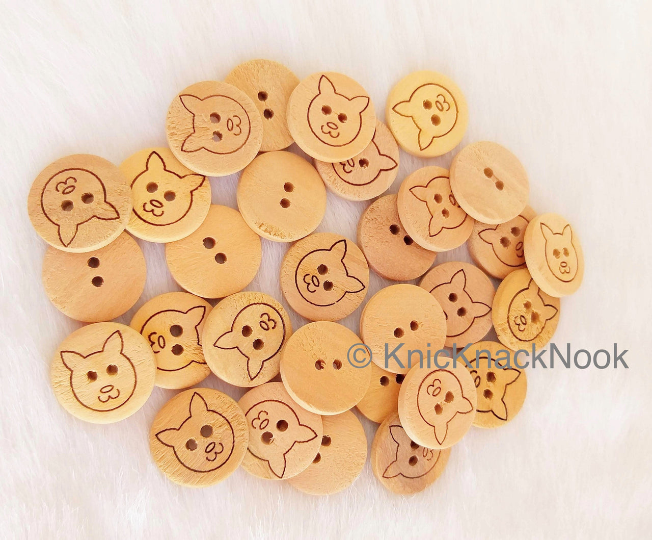 Wood Cat Buttons
