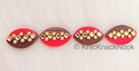 Thumbnail for Red And Brown Oval Wood Buttons