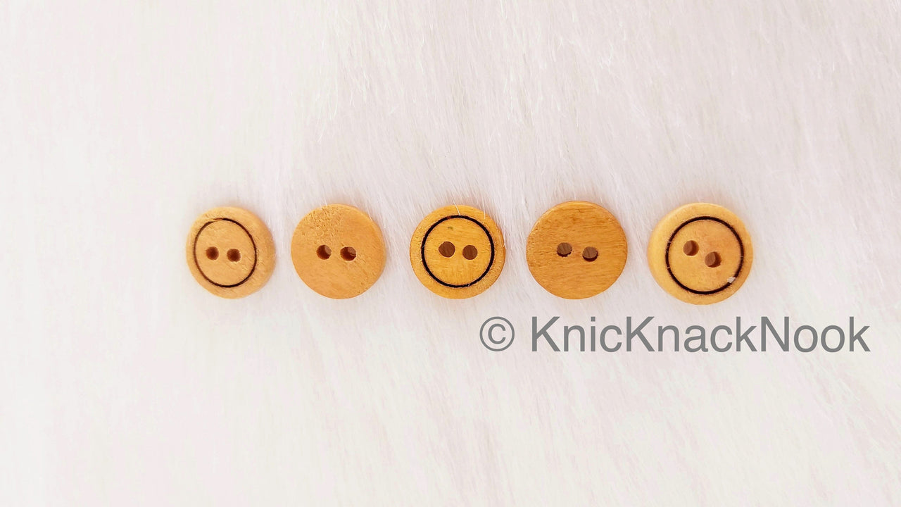 Light Brown Coconut Shell Buttons, Round Natural Buttons, 12mm buttons