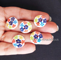 Thumbnail for Floral Print Round Wood Buttons