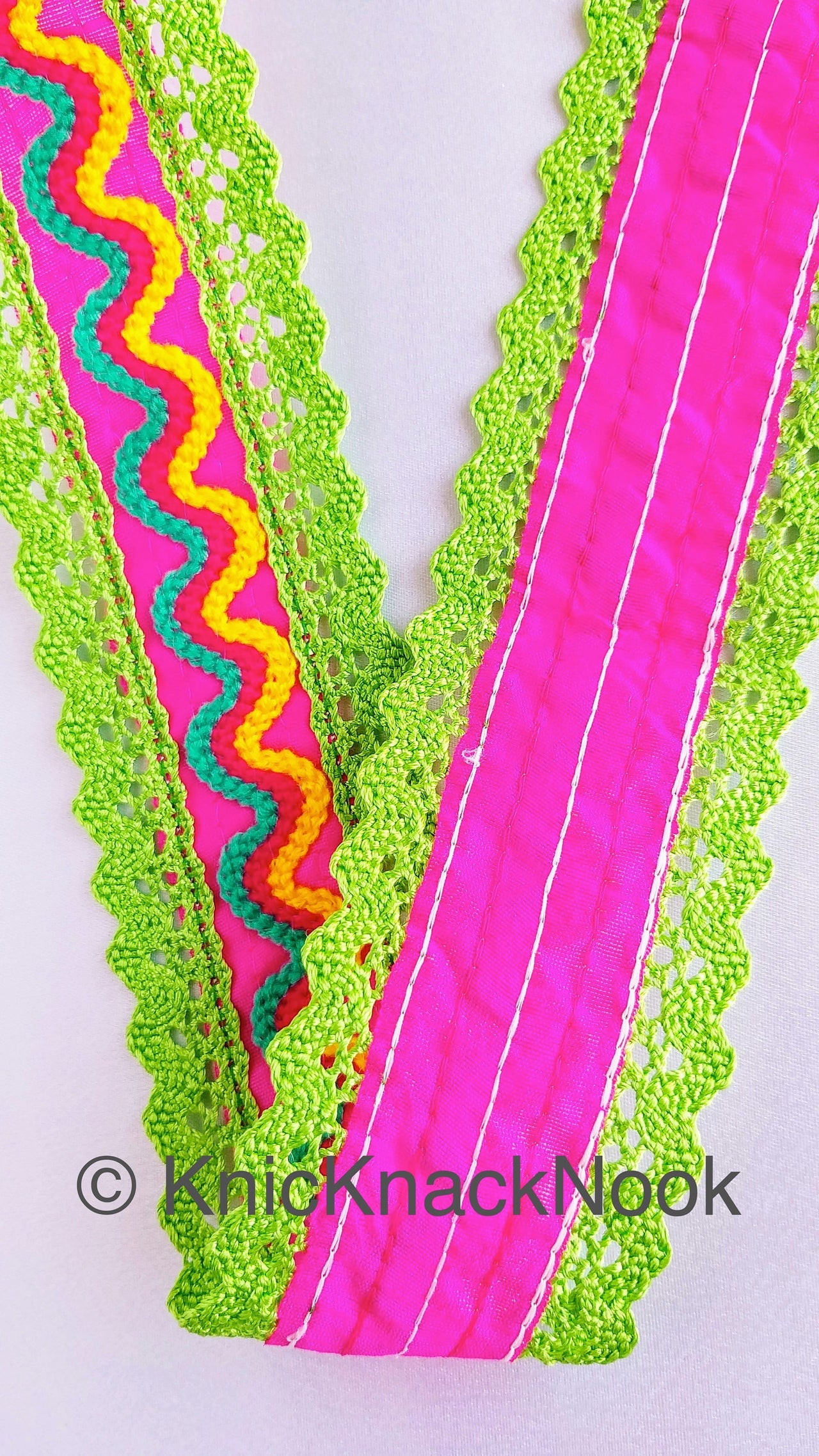 Wholesale Fabric Trim With Embroidery And Crochet, Trim By 9 Yard Lace, Approx. 55mm Wide