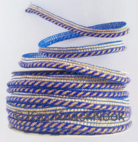Thumbnail for Royal Blue / Black And Gold Stripes Piping Cord Trim