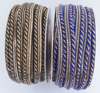 Thumbnail for Royal Blue / Black And Gold Stripes Piping Cord Trim