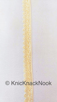 Thumbnail for Beige Thread Woven Trim Embellished, Fringe Trim, Approx. 10 mm wide
