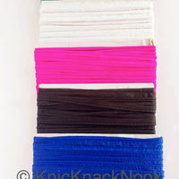 Thumbnail for Black / Green / Fuchsia Pink / Royal Blue / White Cotton Fabric Trim, Piping Trim, Decorative Trim