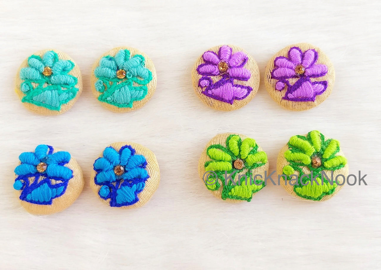 Floral Embroidered Buttons