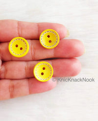 Thumbnail for Yellow Round Wood Buttons