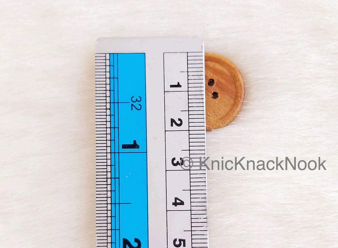 Brown Round Wood Buttons