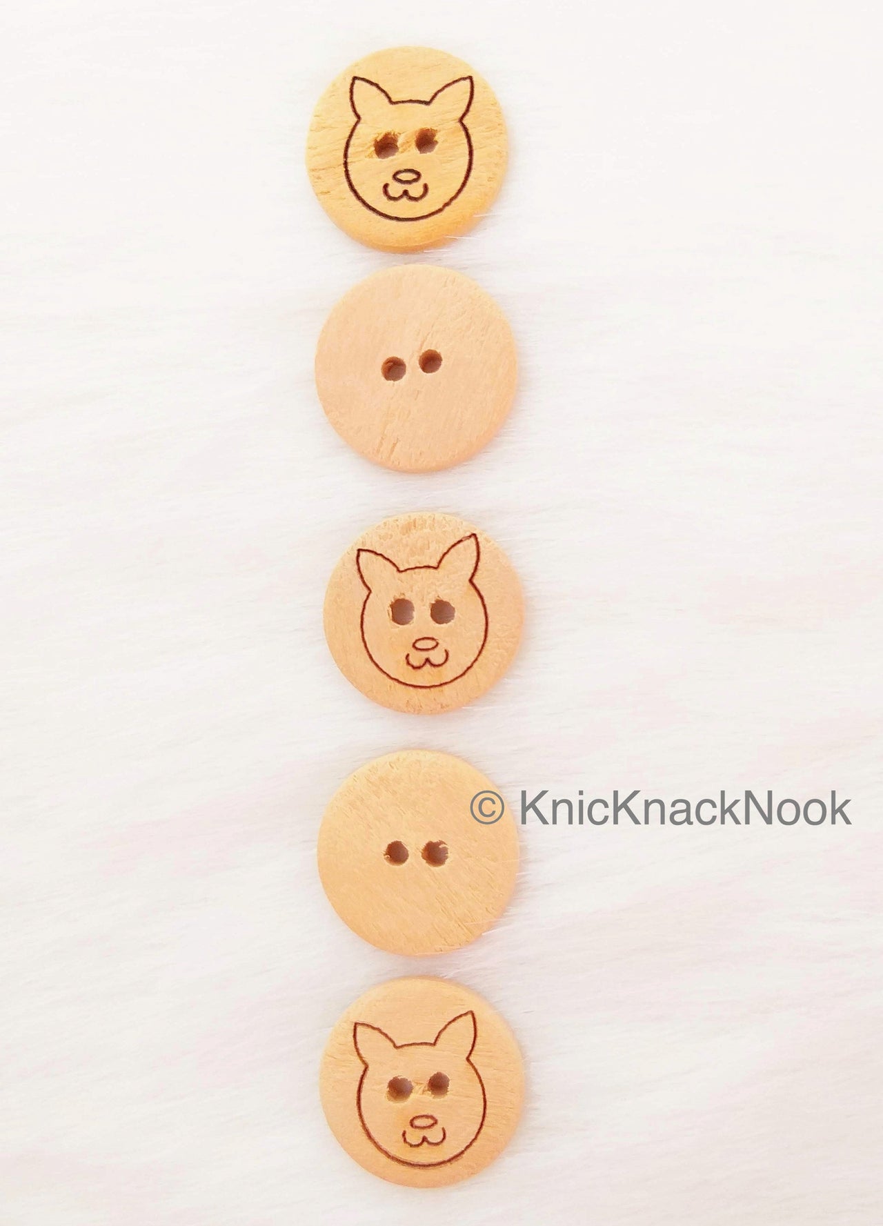 Wood Cat Buttons