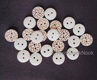 Thumbnail for White / Blue Round Wood Buttons