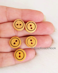 Thumbnail for Light Brown Coconut Shell Buttons, Round Natural Buttons, 12mm buttons