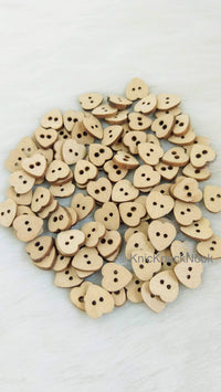 Thumbnail for Brown Heart Shaped Wood Buttons