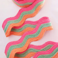 Thumbnail for Wave Pattern Trim, Cotton Embroidered Trim, Pink