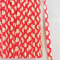 Thumbnail for Red / Green Fabric Trim with Beige Polka Dots, Cotton Trim, Piping Trim