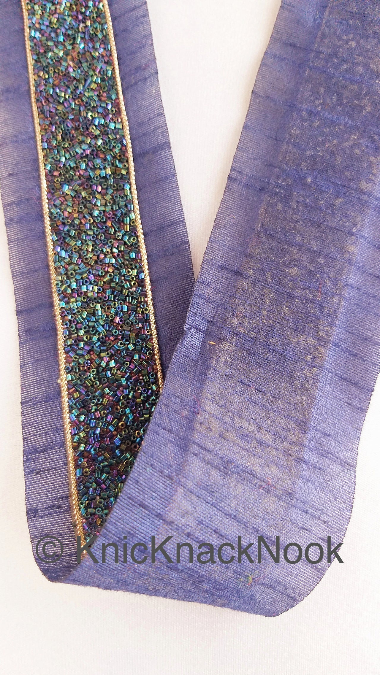 Blue Art Silk Fabric Trim