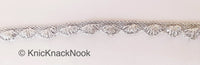 Thumbnail for Gold / Silver Shimmer Shell Pattern Scallop Thread Trim With Sequins, Approx. 15mm, Thread Trim