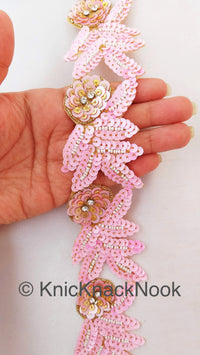Thumbnail for Pink And Gold Sequins Trim