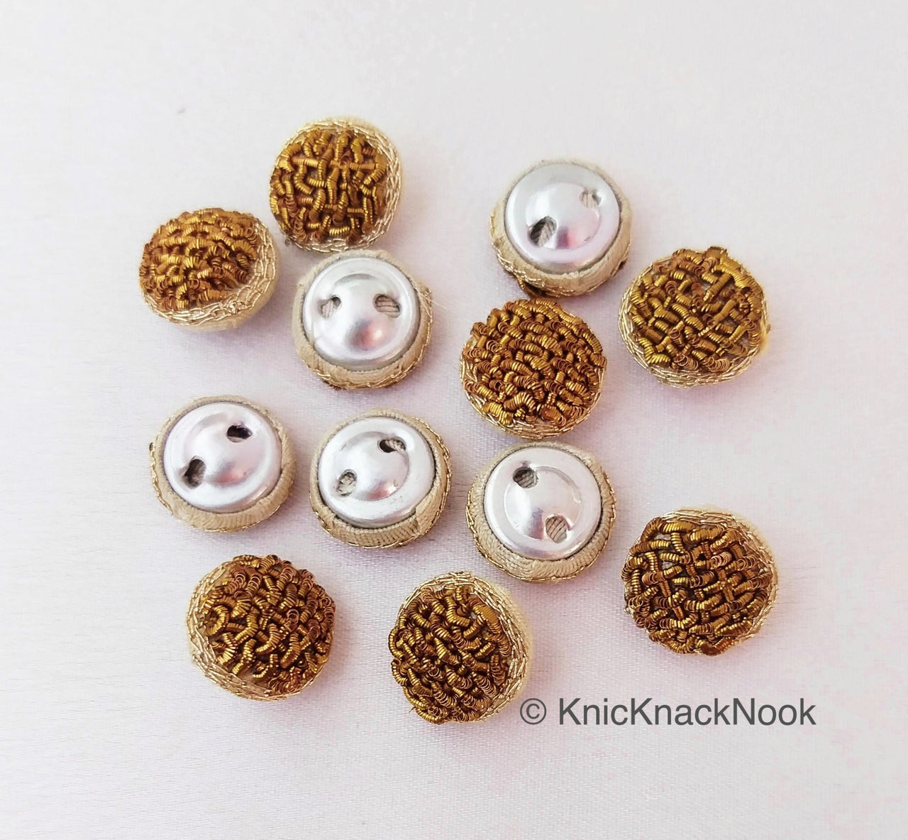 Bronze / Gold Embroidered Buttons