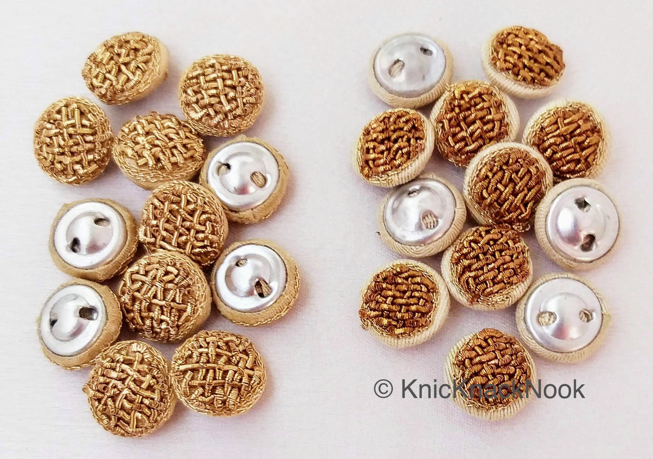 Bronze / Gold Embroidered Buttons