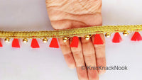 Thumbnail for Red Tassels And Gold Bead Trim