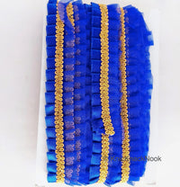 Thumbnail for Blue Satin And Blue Net Fabric Trim