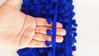 Thumbnail for Blue Pom Pom Fringe Trim, Pompom Trimming, Tassels