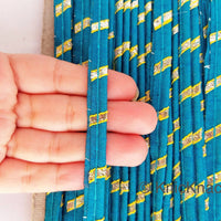 Thumbnail for Green And Gold Stripes Piping Cord Trim, Approx. 8 mm wide, One Yard Trim