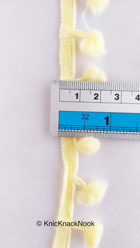 Thumbnail for Light Yellow Pom Pom Fringe Trim, Pompom Trimming, Tassels