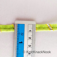 Thumbnail for Light Green And Gold Stripes Piping Cord Trim, Approx. 8 mm wide, One Yard Trim