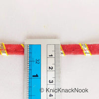 Thumbnail for Maroon Red And Gold Stripes Piping Cord Trim, Approx. 8 mm wide, One Yard Trim