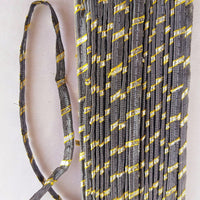 Thumbnail for Grey And Gold Stripes Piping Cord Trim, Approx. 8 mm wide, One Yard Trim