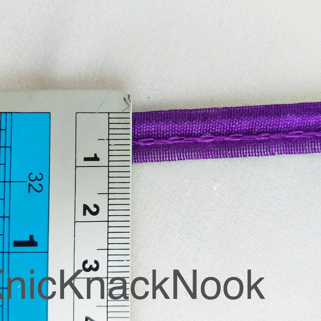 2mm Flanged Insertion Piping on 9mm Band, Violet Purple Art Silk Fabric Trim, Cord piping Trim