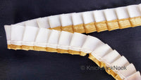 Thumbnail for Satin, Off White & Gold Pleated Lace Trim,  Trim