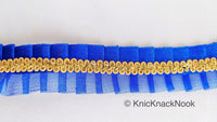 Thumbnail for Blue Satin And Blue Net Fabric Trim
