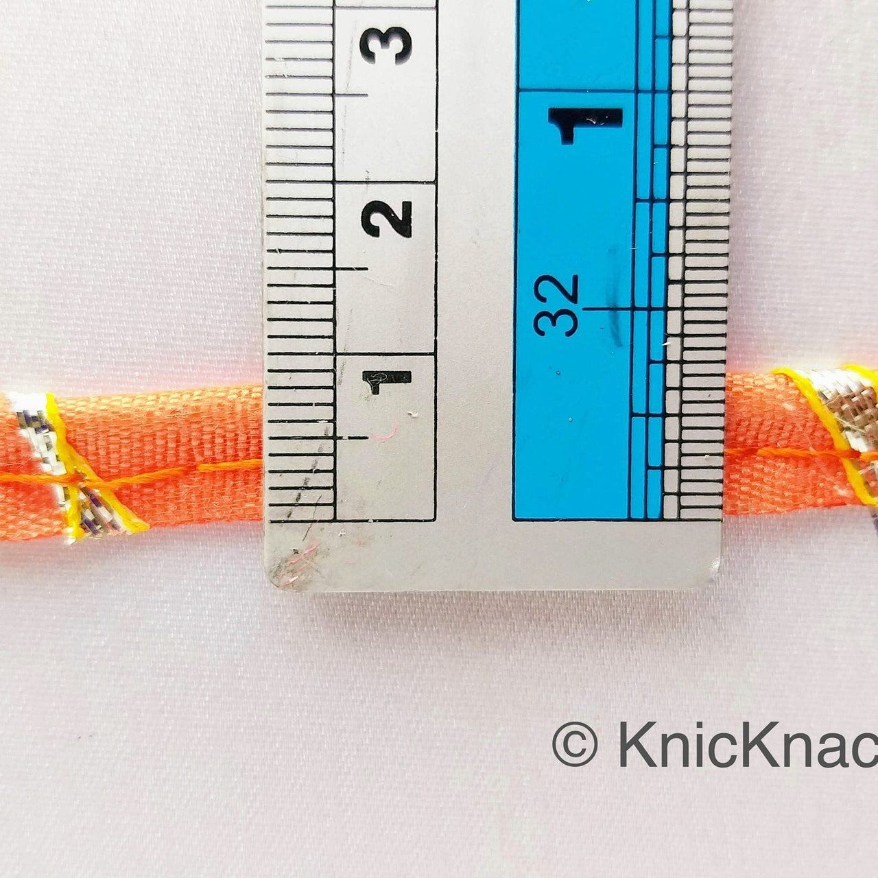 Dark Salmon And Gold Stripes Piping Cord Trim, Approx. 8 mm wide, One Yard Trim