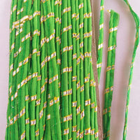 Thumbnail for Green And Gold Stripes Piping Cord Trim, Approx. 8 mm wide, One Yard Trim