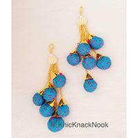 Thumbnail for Blue Tassels Art Silk Fabric Balls Bunch, Latkan, Embellishments