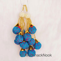 Thumbnail for Blue Tassels Art Silk Fabric Balls Bunch, Latkan, Embellishments