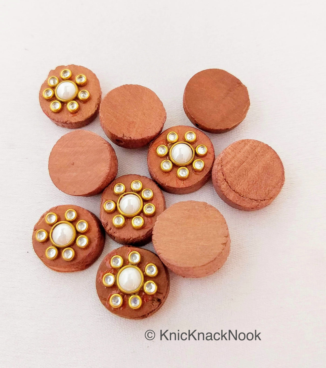Brown Round Wood Buttons