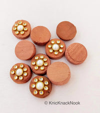 Thumbnail for Brown Round Wood Buttons