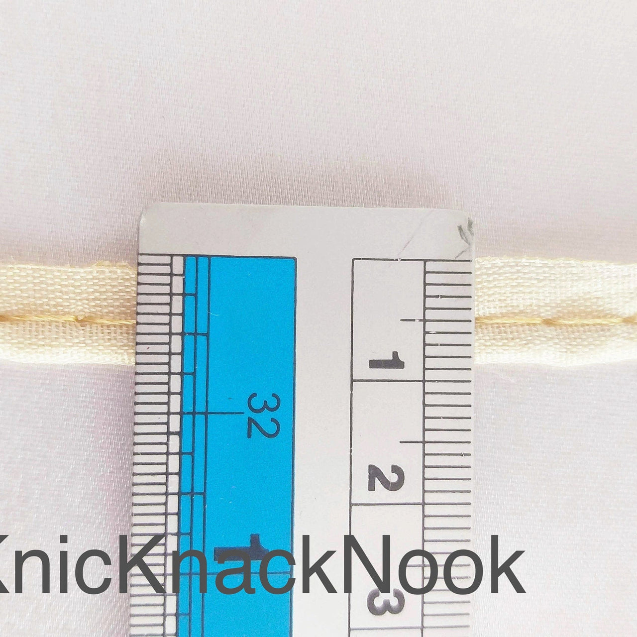 2mm Flanged Insertion Piping on 9mm Band, Beige Art Silk Fabric Trim, Cord piping Trim