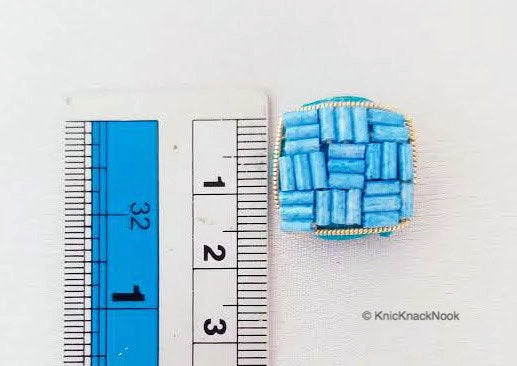 Hand Embroidered Designer Blue Buttons