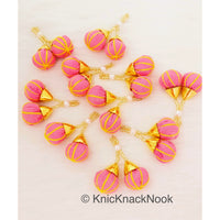 Thumbnail for Baby Pink Tassels Art Silk Fabric Balls Bunch, Latkan, Embellishments