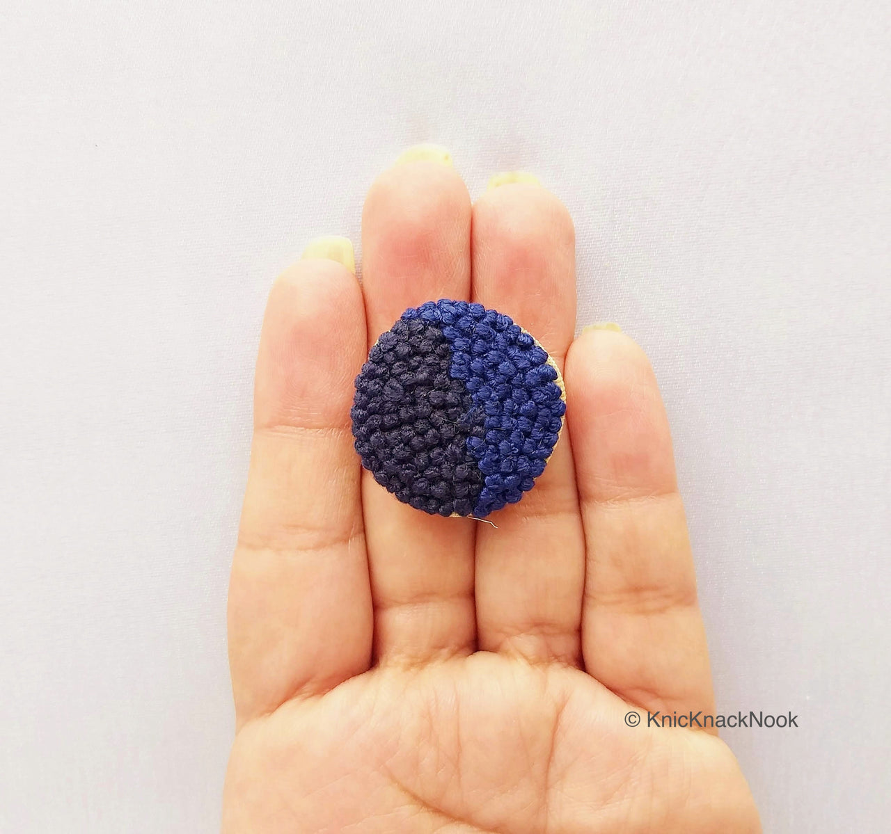 Hand Embroidered Blue Embroidered Buttons