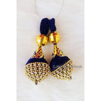 Thumbnail for Violet Ball Shaped Velvet Fabric Latkan With Gold Beads and Diamante, Indian Embellishment, Wedding Tassels