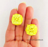 Thumbnail for Hand Embroidered Designer Yellow Buttons