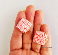 Thumbnail for Hand Embroidered Designer Salmon Pink Buttons