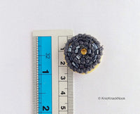 Thumbnail for Hand Embroidered Charcoal Grey Embroidered Buttons